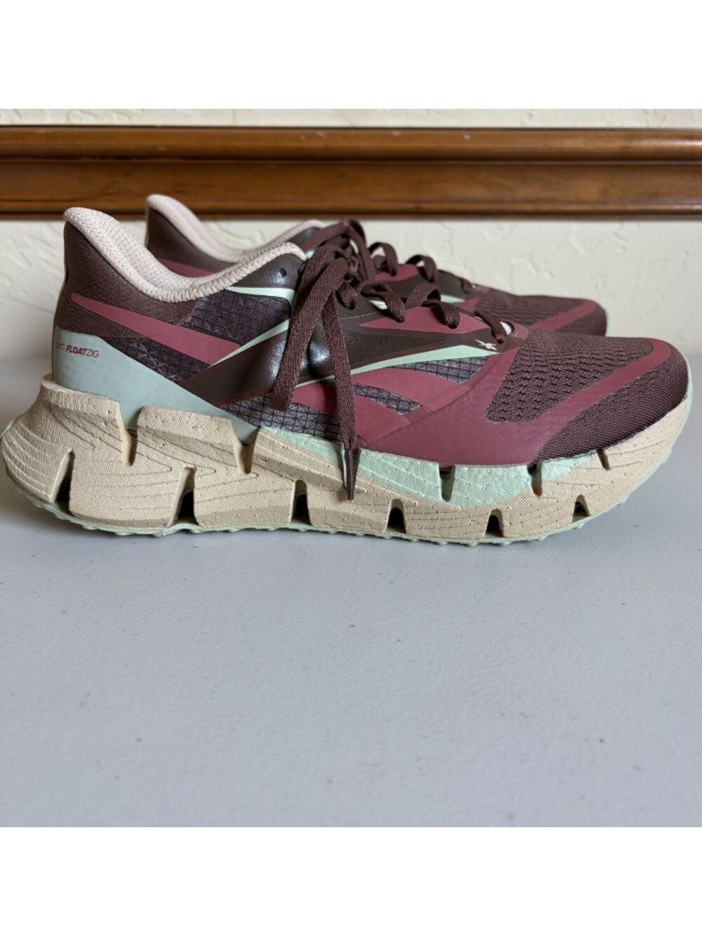 Reebok FloatZig 1 Mahogany Chunky Foam Sole Running Athletic Shoes Men's US 8 10